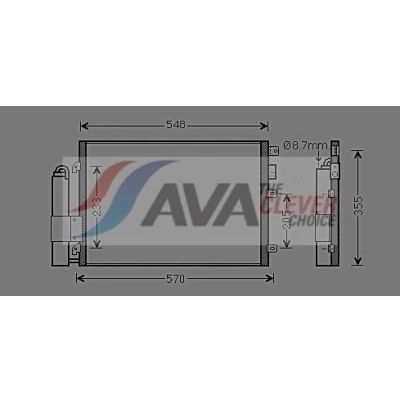 Image de PRASCO RTA5275D Condenseur De Clim 11,7 8,5 Aluminium 528 R 134a RENAULT: CLIO 2, Kangoo I, I Express