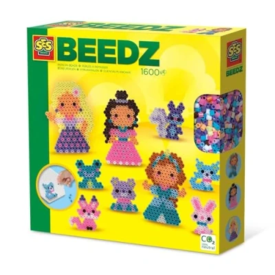 Image de SES Creative Perles à Repasser Princesses et Amis Les Animaux, 06205, Various