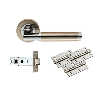 Image de Carlisle UDP006SNCP/INTB Lot de loquets porte en laiton nickelé satiné/chrome poli