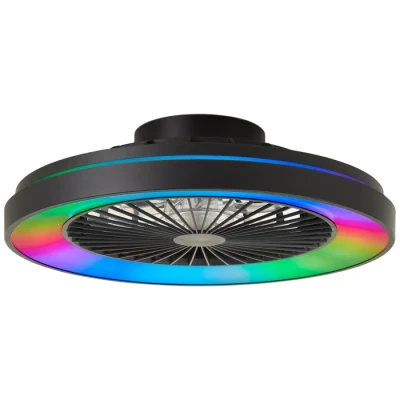 Image de Brilliant Ventilateur de plafond noir Mazzaro avec lampe RVB G93854/06