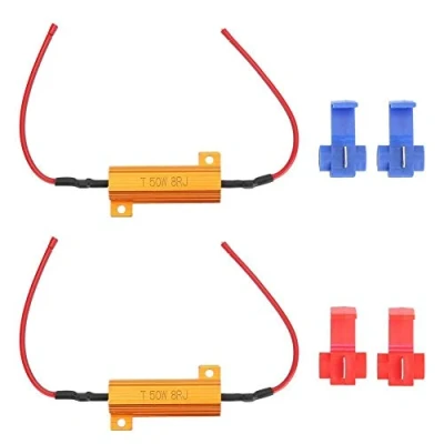 Image de Dingln Resistance,2pcs 50W 8ohm Bobiné Résistance De Charge Decoder Fix Ampoules Hyper Flash Turn Signal Clignotants