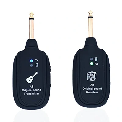 Image de Alnicov Système de guitare sans fil 20 Hz kHz UHF pour électrique, basse, violon A8 version améliorée