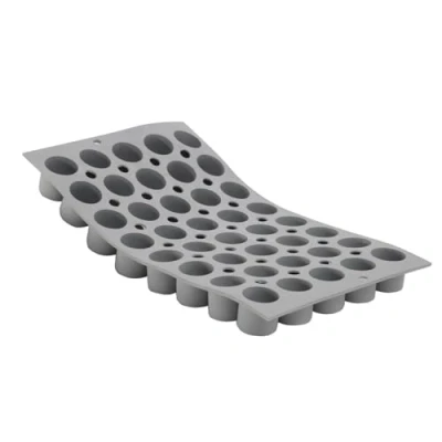 Image de de Buyer Plaque 40 mini Cylindres ELASTOMOULE en mousse silicone 30 x 17,6 cm, diamètre 2,75 cm