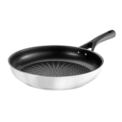 Image de Pyrex 8019836 Expert Touch Poêle en Inox Ø 28 cm Compatible tous Feux dont Induction Revêtement Anti Adhésif Renforcé Longue Durée