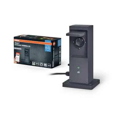 Image de OSRAM SMART+ WiFi Outdoor Terminal EU avec répéteur intégré et 2 prises, blanc, 230 V, étend la zone extérieure, liaison d&#039;appareils sans fil, contrôlable par application, garantie 3 ans, IP44