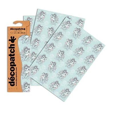 Image de Décopatch C761O Une pochette de 3 feuilles papier imprimé 30x40 cm, Anges