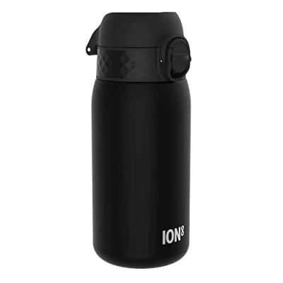 Image de Ion8 Gourde Enfant, 350ml, Anti Fuite, Facile à Ouvrir, Verrouillage Sécurisé, Lavable en Lave Vaisselle, Sans BPA, Poignée de Transport, Nettoyer, Carbone Neutre, Noir