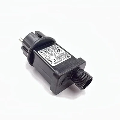 Image de Luccika Transformateur d&#039;alimentation 6W pour LED 31V IP44 avec prise Shuko Adaptateur pilote ignifuge basse tension lumières et décorations de Noël mémoire 8 jeux lumière différents, Noir