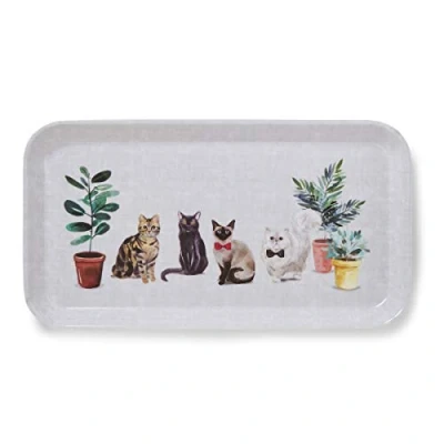 Image de Cooksmart Petit Plateau de Service conçu au Royaume Uni à dîner pour Multiples utilisations dans la Maison Plateaux Servir Nourriture ou des Boissons Chats Curieux