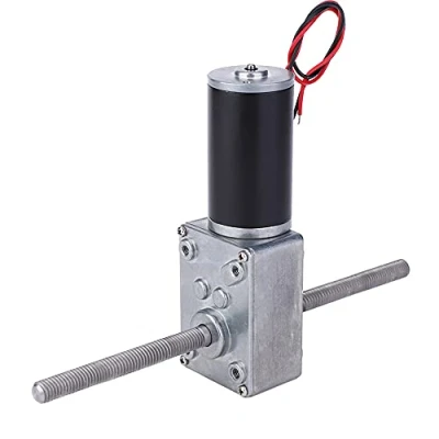 Image de Moteur Réducteur à Vis Sans Fin, Double Arbre de Sortie DC 12V M8, Filetage Droite, Turbine Couple Élevé, réduction La Vitesse(Ratio 200)