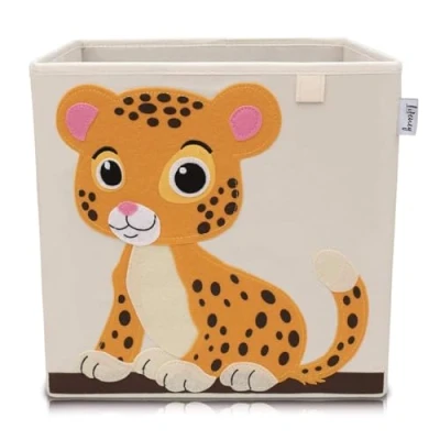 Image de Lifeney 833074 Boîte de rangement tigre, Coffre à jouet, Feutre, Polyester, Coloré, 33 x cm