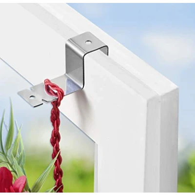 Image de Maximex Lot de 2 crochets fenêtre, convient pour les cadres fenêtre jusqu&#039;à 1,8 cm, décoration facile des fenêtres et portes, pas besoin coller