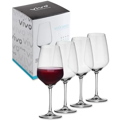 Image de vivo by Villeroy &amp; Boch Voice Basic Set De Verres À Vin Rouge 4 Pièces 497 Ml, Garanti Lave Vaisselle, Service Rouge, Cristallin, Transparent