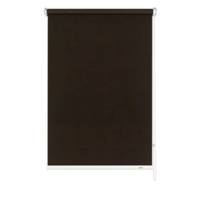 Image de GARDINIA Store enrouleur à traction latérale, montage au plafond, Mural ou sur niche, Transparent, Opaque, Kit de inclus, Marron Foncé, 52 x 180 cm (LxH)