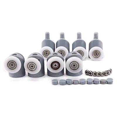 Image de 8x Galet ajustables Dual Rouleau Roulette Roue Porte Douche Salle de Bain 25mm