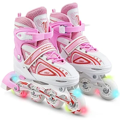 Image de Apollo Roller Femmes et Enfants à Taille Réglable, Roues Alignées pour Adultes, Filles Garçons dans Les Tailles 31 42, LED