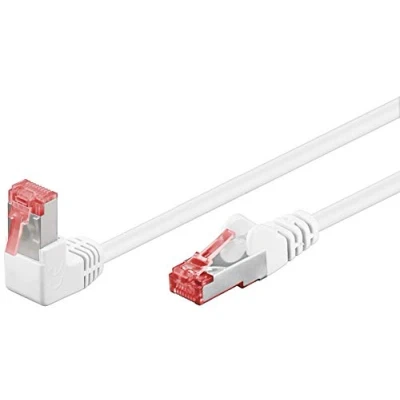 Image de GOOBAY Câble Ethernet Cat6 1m surblindé blanc 1x RJ45 coudé