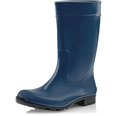 Image de Ladeheid Bottes en Caoutchouc pour Femmes Courtes Bottines Imperméables de Pluie Élégantes et Confortables LA 930 (Bleu Foncé, 37 EU)