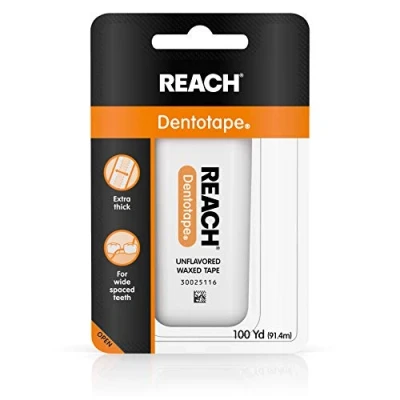 Image de Reach Atteindre Dentotape Ruban Ciré Fil Dentaire, 100 Yard Distributeurs