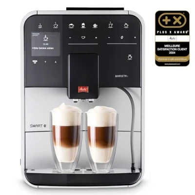 Image de Melitta Barista T Smart Argent, Machine à Café Grain avec Broyeur, Connectée, Système One Touch, Double bac grains, 18 spécialités, Mode 1 2 Tasses, Écran Couleur TFT, F831 101