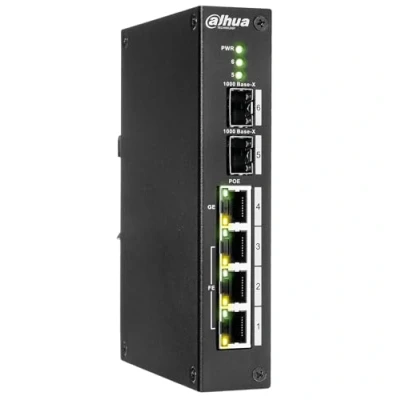 Image de Dahua Technology PFS3206 4P 96 commutateur réseau Géré L2 Fast Ethernet (10/100) Connexion Ethernet, supportant l&#039;alimentation Via ce Port (PoE) Noir