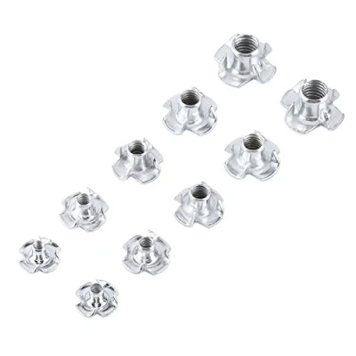 Image de Coffret de 90pcs Ecrous en T 4 Griffes Acier Zingué M3/M4/M5/M6/M8 Écrous à pour Travail du Bois Meubles