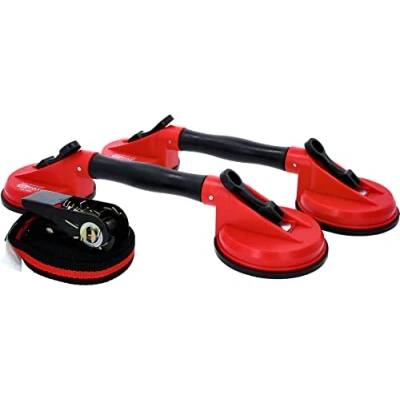 Image de KS TOOLS 140.1010 Jeu de ventouses double pour vitre ou pare brise et sangle
