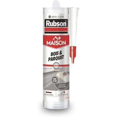 Image de Rubson Maison Mastic bois &amp; Parquet Gris clair acrylique pour tous supports et maçonnerie, joints intérieur extérieur Cartouche de 280 ml