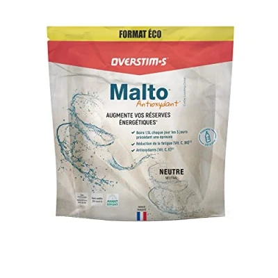 Image de OVERSTIM.s Malto Antioxydant (1.8 kg) Boisson de recharge énergétique pour le sport Augmentation des réserves énergétiques Amélioration la résistance et l&#039;endurance Saveur Neutre