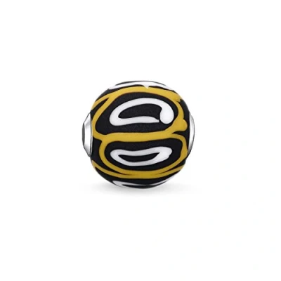Image de THOMAS SABO K0254 017 4 Karma Perle en verre et argent 925 pour femme Noir/jaune/blanc