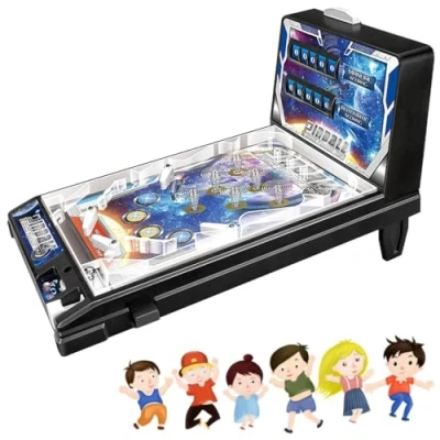 Image de ANSNOW Minihine de Jeu Flipper, Jouet Flipper Table Portable Pour Adultes Et Enfants, Protection L&#039;Environnement Sécurité, À Partir 4 ans