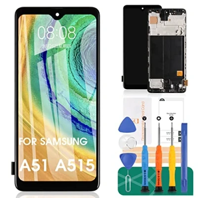 Image de Incell Écran LCD de rechange pour Samsung Galaxy A51 SM A515U Kit réparation avec cadre (sans fonction d&#039;empreintes digitales)