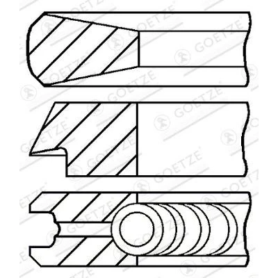 Image de Goetze ENGINE 08 433607 00 Jeu De Segments Pistons 75,5 0,5 Diamond Coated LKZ Ring PEUGEOT: 207 3/5 portes, 208 I portes
