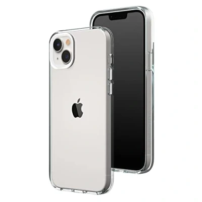 Image de RhinoShield Clear Compatible avec [iPhone 14 Plus] Résiste au jaunissement, Haute Transparence, Coque de Protection Personnalisable Blanc Contour objectifs Photo