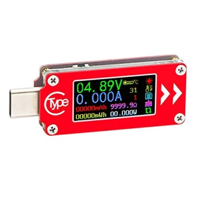 Image de DollaTek TC64 Type C Écran LCD Couleur USB Voltmètre Ampèremètre Tension Courant Compteur Multimètre Batterie PD Recharge Alimentation Banque Testeur