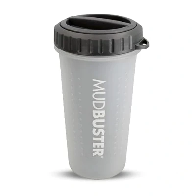Image de Dexas Lidded MudBuster Outil portable de nettoyage pattes chien avec couvercle Gris clair Taille L