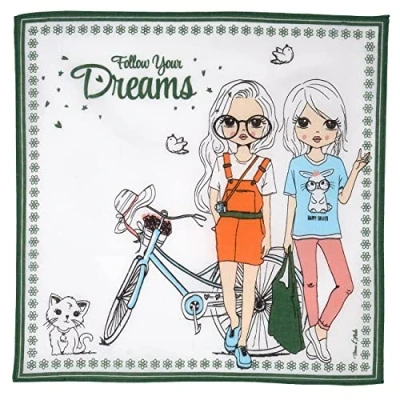 Image de Merrysquare Mouchoirs en Tissu Fillettes Petite Taille 30cm x 6 Pièces 100% Coton Modèle Dreams