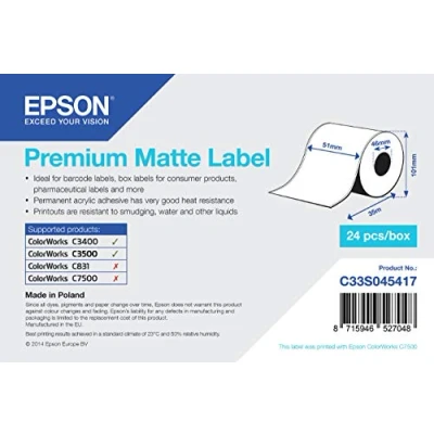 Image de Epson Premium Matte Label Continu 1 rouleau 51mm x 35m