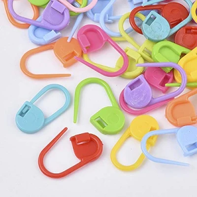 Image de AB Fashion 07 Lot de 10 marqueurs mailles Couleurs : rouge, jaune, bleu, vert, orange, rose, vert clair, violet, turquoise (orange, 10)