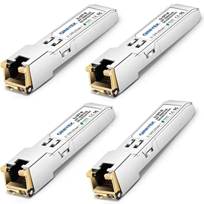 Image de QINIYEK 1.25G SFP T, 1000BASE T RJ45 Cuivre pour Cisco GLC T/SFP GE Ubiquiti UF 1G, Netgear, Supermicro,jusqu&#039;à 100m (Lot de 4)