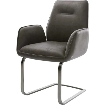 Image de cantilever Zoa Flex microvelours anthracite vintage pied plat grafiete ressorts ensachés