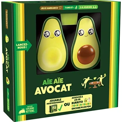 Image de Exploding Kittens Asmodee Aie Avocat Jeux de société d&#039;ambiance cartes Jeu enfant à partir 7 ans 2 6 joueurs Version française