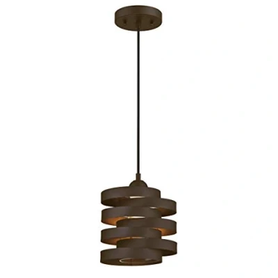 Image de Éclairage Westinghouse 63693 Luminaire suspendu d&#039;intérieur à une lampe, finition bronze huilé avec verre clair