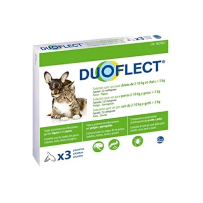 Image de DUOFLECT Lot de 3 pipettes antiparasites Pour chat plus 5 kg et chien 2 à 10