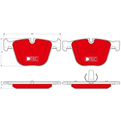 Image de TRW DTEC COTEC GDB1502DTE Jeu de plaquettes frein préparé pour indicateur d&#039;usure BMW: 7, 5 Berline, 3 BENTLEY: Continental GT, Azure I