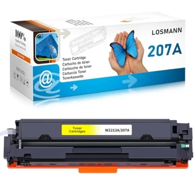 Image de LOSMANN 207A W2212A Toner avec puce compatible HP 207X W2212X Remplacement pour Color Laserjet Pro MFP M283fdw M255dw M282nw M283fdn M255nw (jaune)
