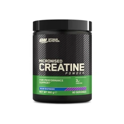 Image de Optimum Nutrition Micronised Creatine Powder Flavoured, Blue Raspberry, 3 g Per Serving, Supports Performance in High Intensity Training, Muscle Fuel, 360 80 Servings