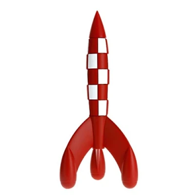 Image de Moulinsart Fusée lunaire PVC/ABS 17 cm, rouge et blanc