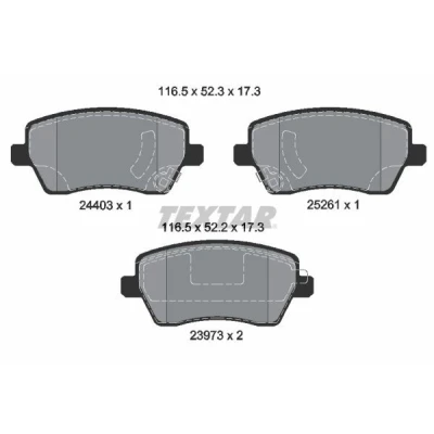 Image de TEXTAR 2440301 Jeu de plaquettes frein avec indicateur d&#039;usure NISSAN: MICRA 5, 4, Note II 5 portes, RENAULT: Duster