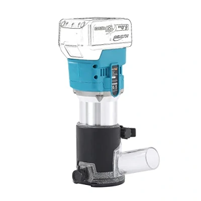 Image de KATSU FIT BAT 21V Affleureuse à Bois Défonceuse sans Fil Plastifieuse Routeur Menuisiers Outil avec 2 Mandrins Pinces 1/4&quot; et 6mm, Batterie ni Chargeur 102760